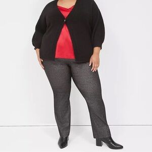 Lane Bryant 'Allie' Straight Leg 4-Season Shimmer Pant Black & Silver size 20